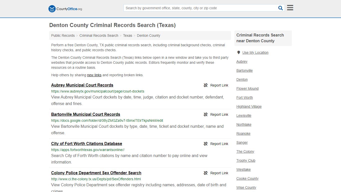 Denton County Criminal Records Search (Texas) - County Office